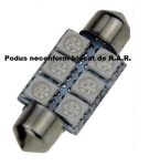 Led auto Albastru sofit cu 6 SMD 36 mm