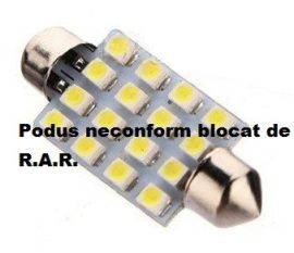 Led auto sofit cu 16 SMD 42 mm