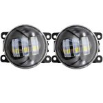   Set 2 proiectoare ceata LED Dacia, Renault, Nissan lumina alb+galben, diamentru 3" / 90mm, 30W, 12/24V, carcasa plastic, mufa H11, H8 - FG-PWY