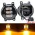 Set 2 proiectoare ceata LED Dacia, Renault, Nissan lumina alb+galben, diamentru 3" / 90mm, 30W, 12/24V, carcasa plastic, mufa H11, H8 - FG-PWY